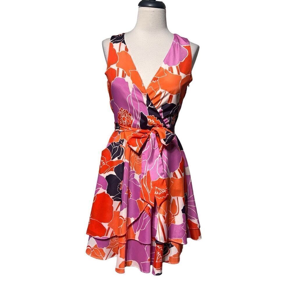 Banana Republic Bright Colored Sleeveless Floral  Summer Dress Size 0